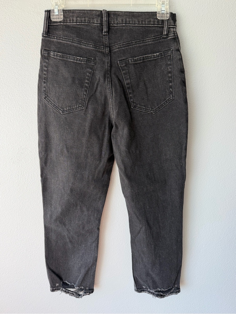 Abercrombie & Fitch black Ankle Straight Curve Love distressed jeans sz 27S NWT - Picture 4 of 6